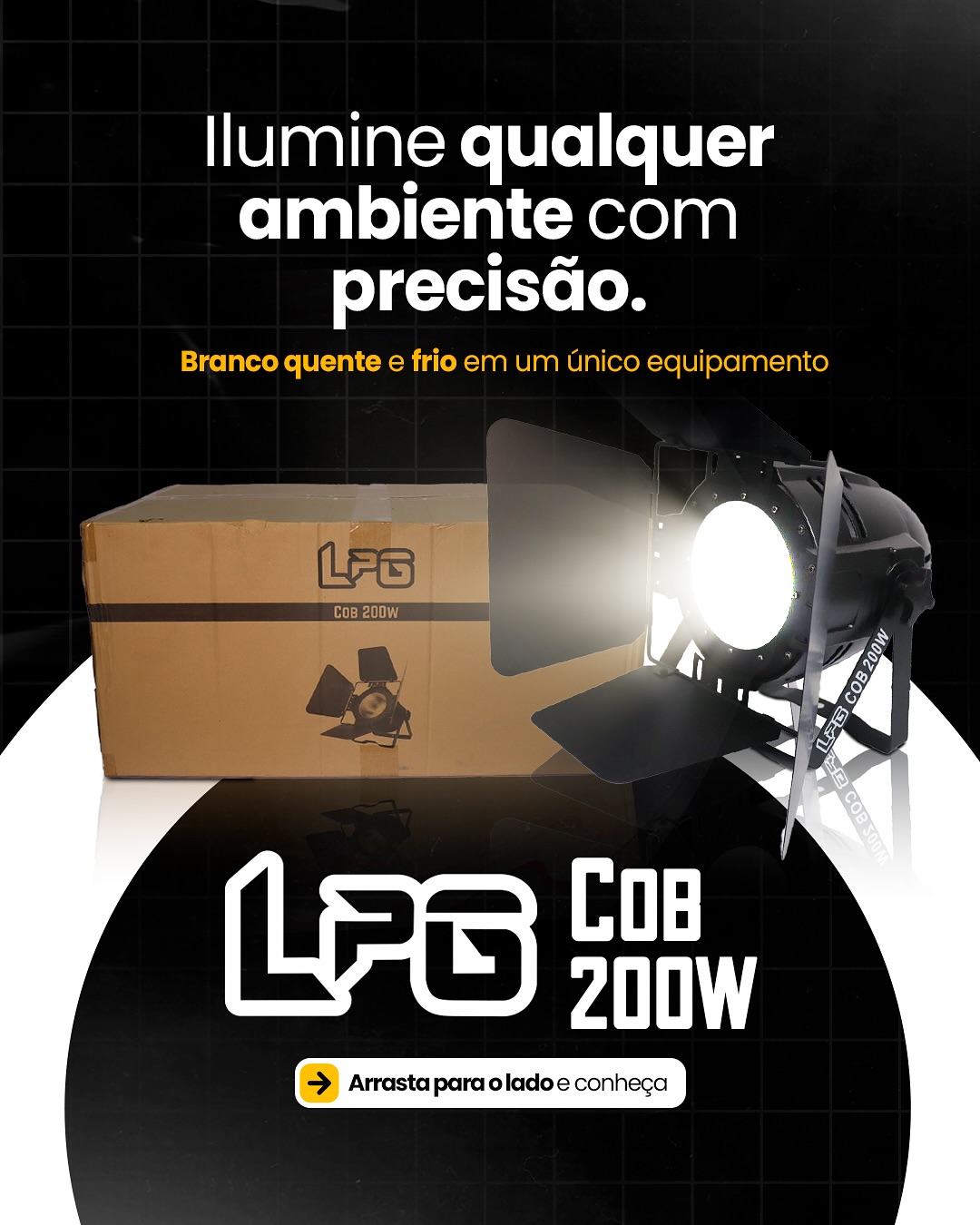 Refletor COB 200 com Bando Fixo