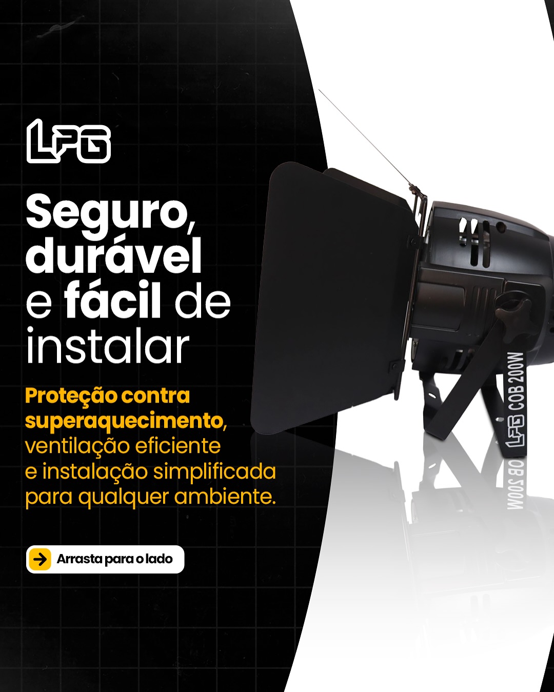 Refletor COB 200 com Bando Fixo