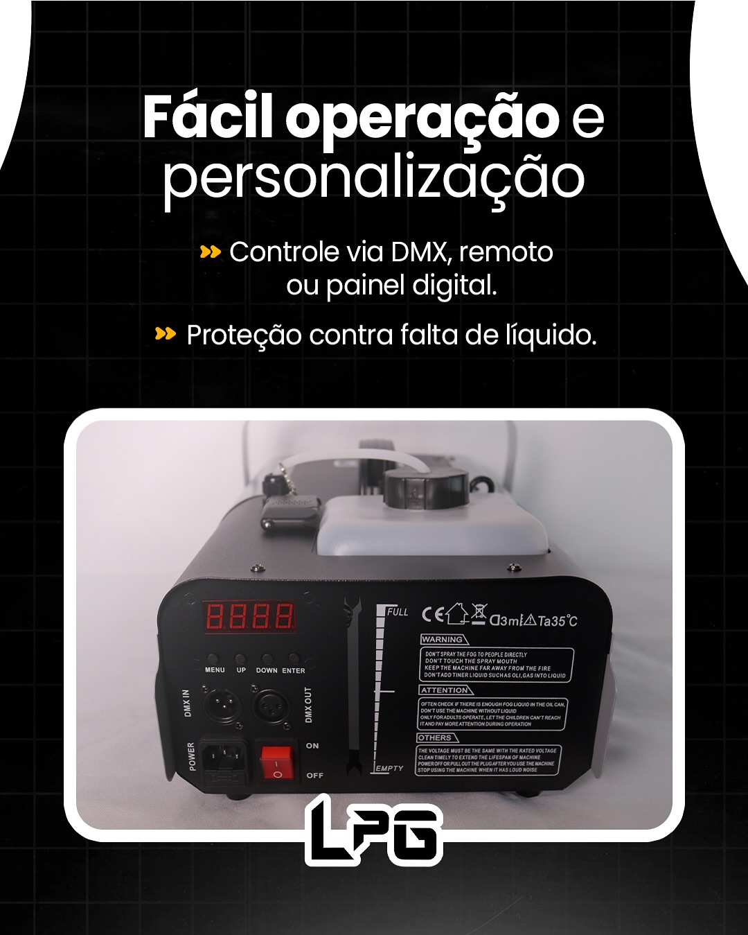 Máquina de Fumaça 1600W com DMX