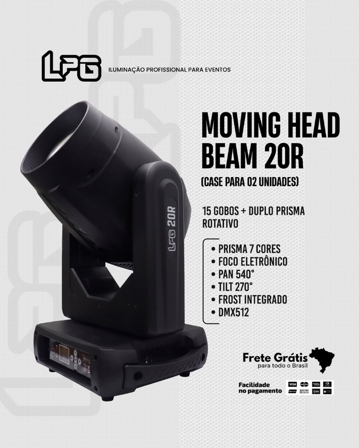 Moving Head Beam 20R no Case Duplo